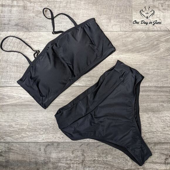 Pink Queen Removable Strap Bandeau Bikini Swimsuit Size M - Picture 3 of 4